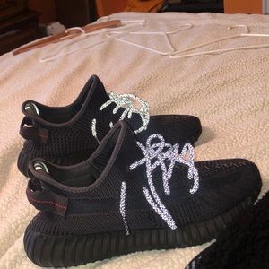 Yeezys black reflective